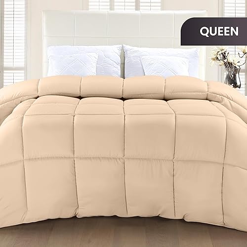Miniatura 109 de Utopia Bedding - Edredón acolchado con presillas en las esquinas, costuras en caja, relleno alternativo, tamaño individual (beige)