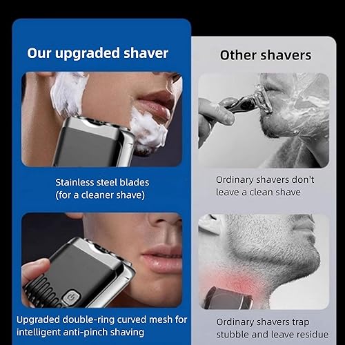 Miniatura 3 de Mini afeitadora eléctrica, afeitadora de barba portátil, doble cabeza, impermeable, mini maquinilla de afeitar eléctrica portátil, afeitadora