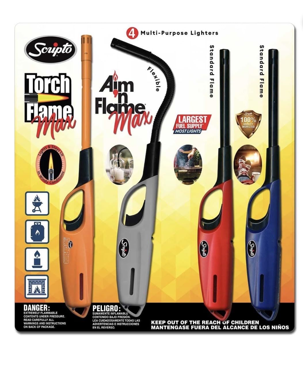 Scripto AIM 'N Flame 4-Pack