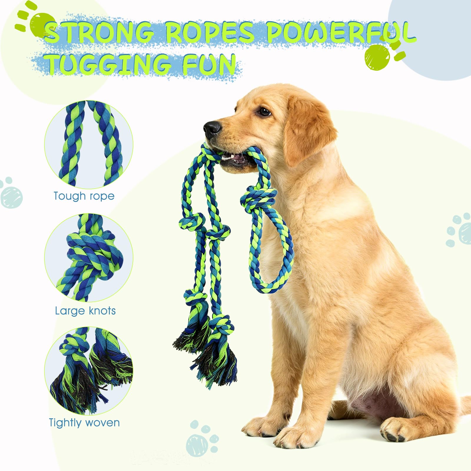 Waldseemüller Set di 4 giocattoli per cani, giochi per cani, giochi interattivi, pallina interattiva, pallina per cani di grossa taglia con una confezione regalo