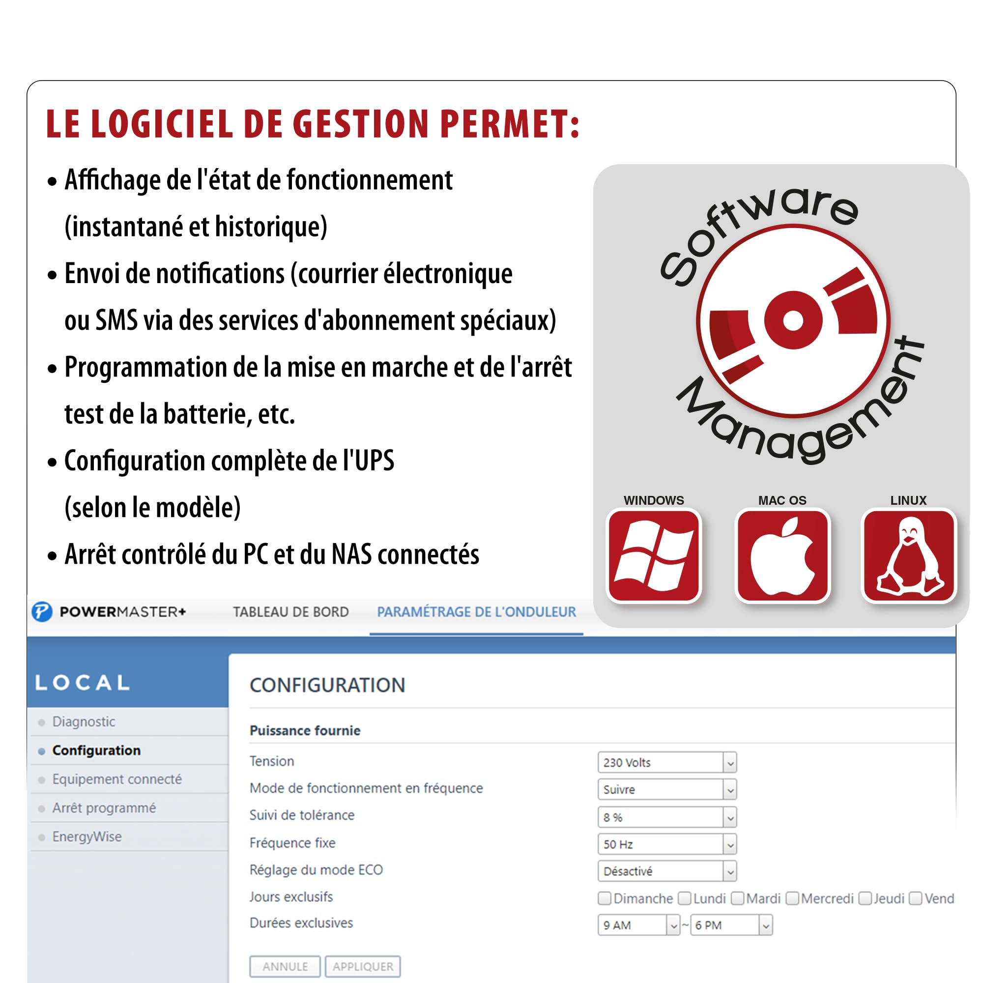 Atlantis A03-OP2002P-RC Pro Onduleur (UPS) Online Double Conversion et Pure sinusoïde avec Une Puissance de 2000VA 1800W, Serveur Rack, écran LCD, USB, RS-232, 8 Sorties IEC, Slot SNMP, 4x12V-9Ah