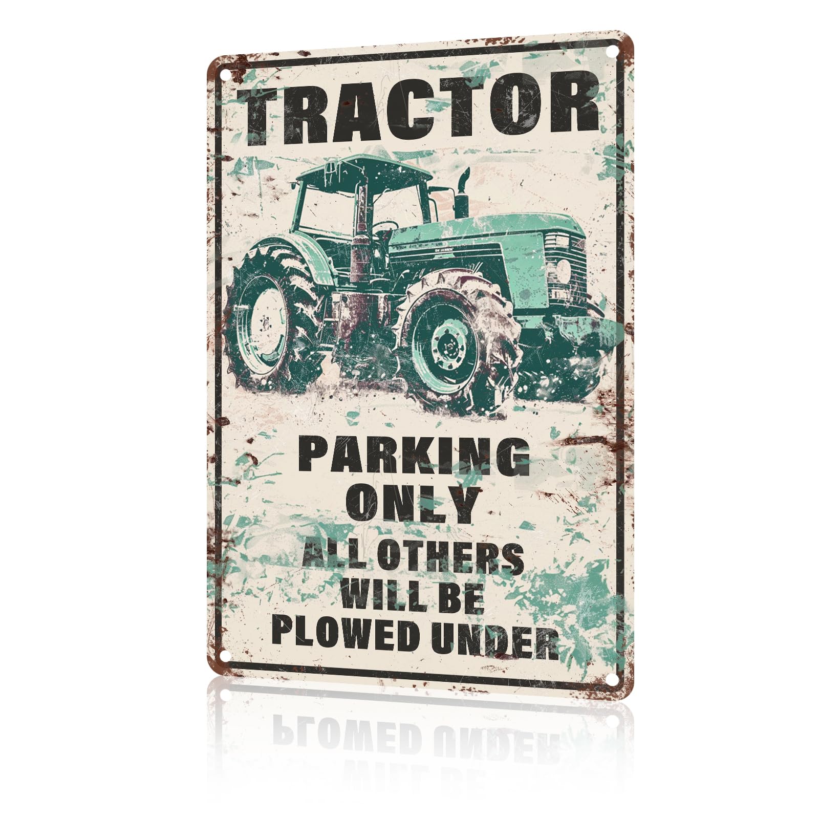 Anceky Funny Wall Decor Tractor Parking Only Warning Vintage Metal Signs Tin Sign for Home Outdoor Wall Decor 12×16 Inch
