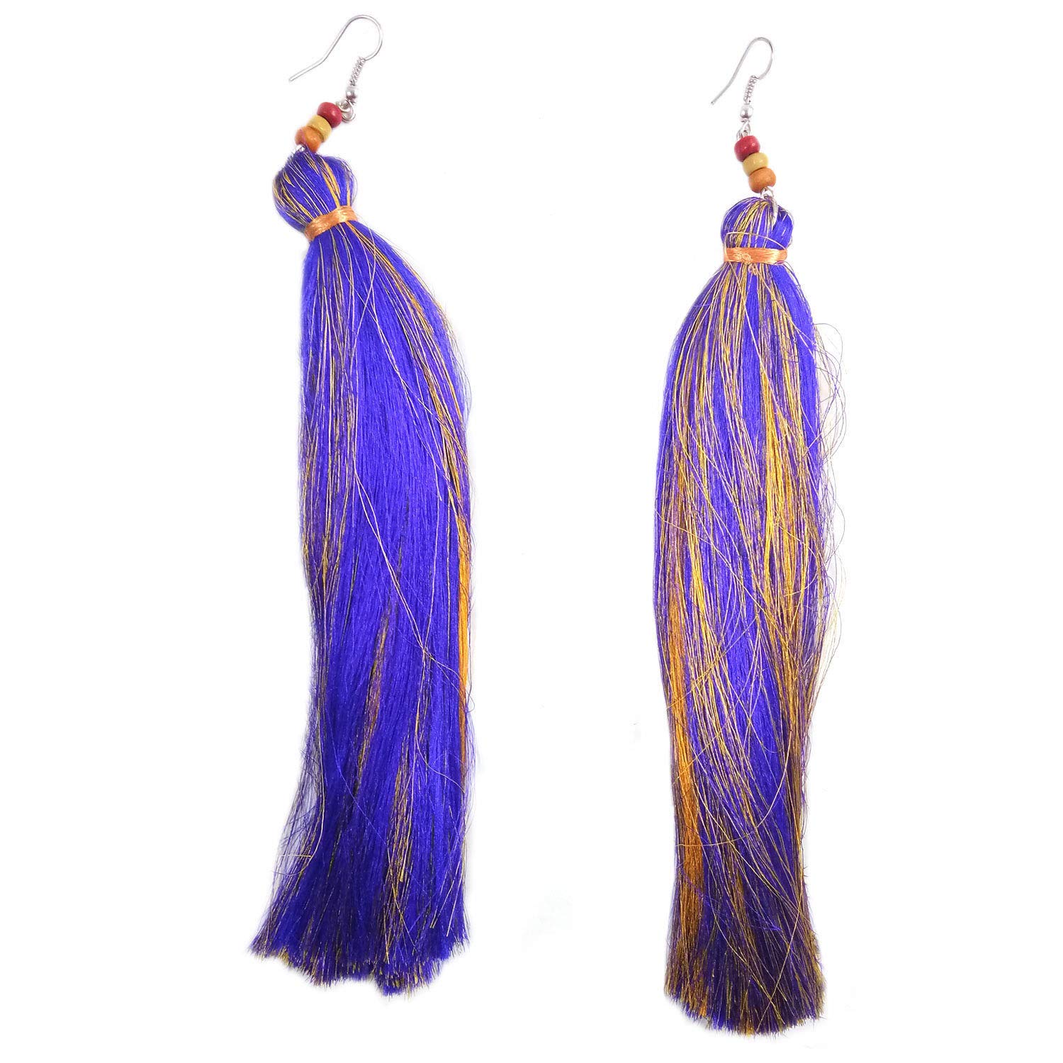 India in a Store Silk Tassel Long Earrings For Women and Girls, Made by Underprivileged Women Groups