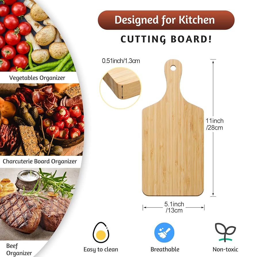 Amazon.com: Lounsweer 6 Pcs Thicken Cutting Board Bulk Wood
