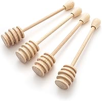 Vista 2 de tuuli Kitchen - Juego de 4 palitos de madera de haya para jarabes, chocolate derretido y más, agitadores de miel para té, palos de madera