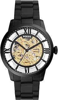 Men's Townsman Automatic Stainless Steel and Leather Two-Hand Skeleton Watch