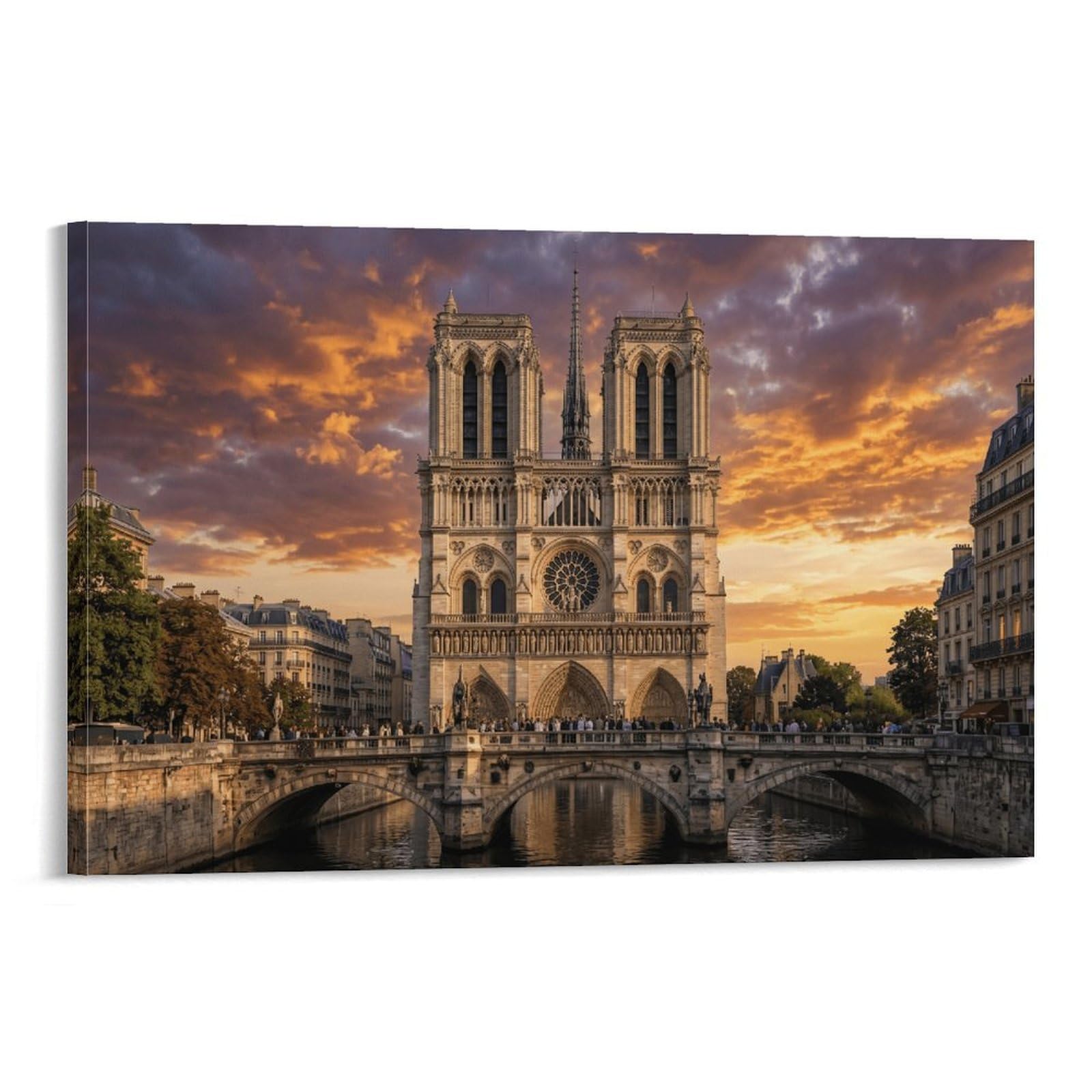 XPASHIQWC Notre-Dame De Paris Wall Decor Poster Giclee Canvas Prints Modern Wall Art Picture Wall Hanging for Living Room Bedroom Home Decorations 16x24inch(40x60cm)