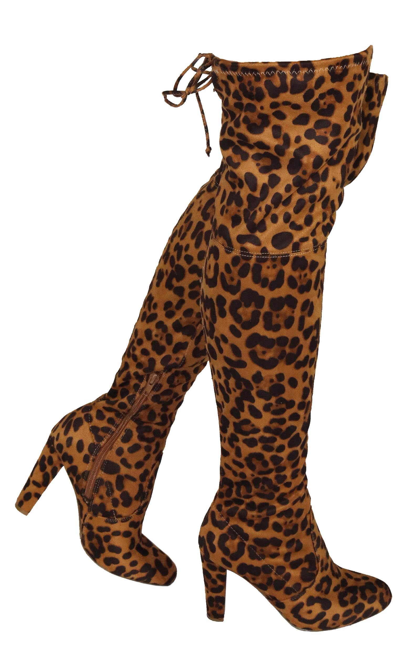 Wild Diva Amaya-01 Womens Thigh High Sexy Over The Knee Pullon Trendy Comfortable Chunky High Heel Boots