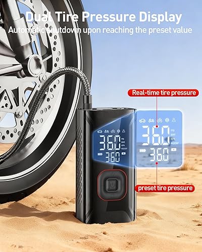 Miniatura 6 de Tire Inflator Portable Air Compressor,Portable Tire Inflator for Car,Compact Air Pump for Car Tires,Bicycle,Rechargeable Air Pump with Digital