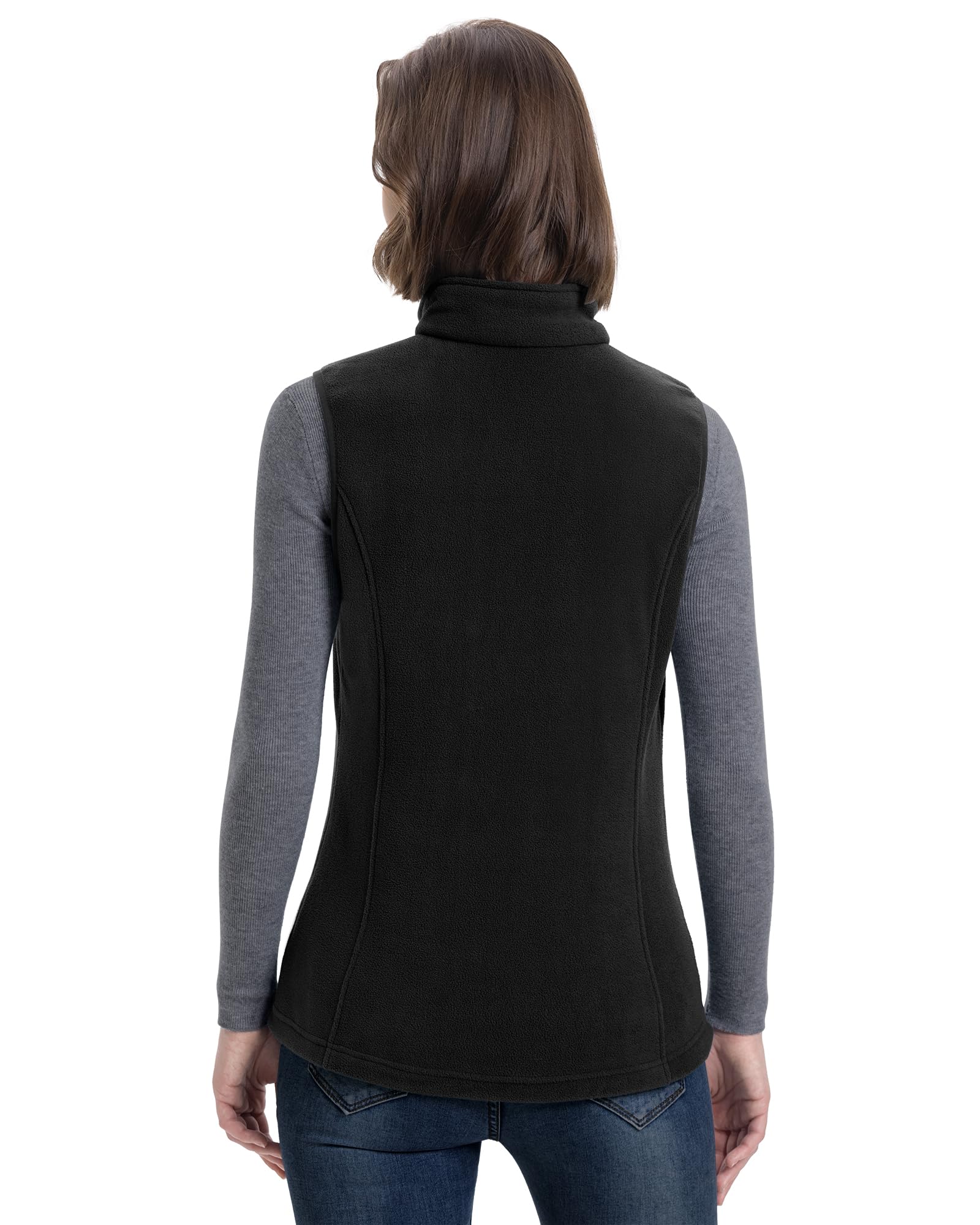33,000ft Gilet in pile da donna, gilet leggero con zip Softshell per scaldamuscoli con tasche sul colletto Giacca sportiva