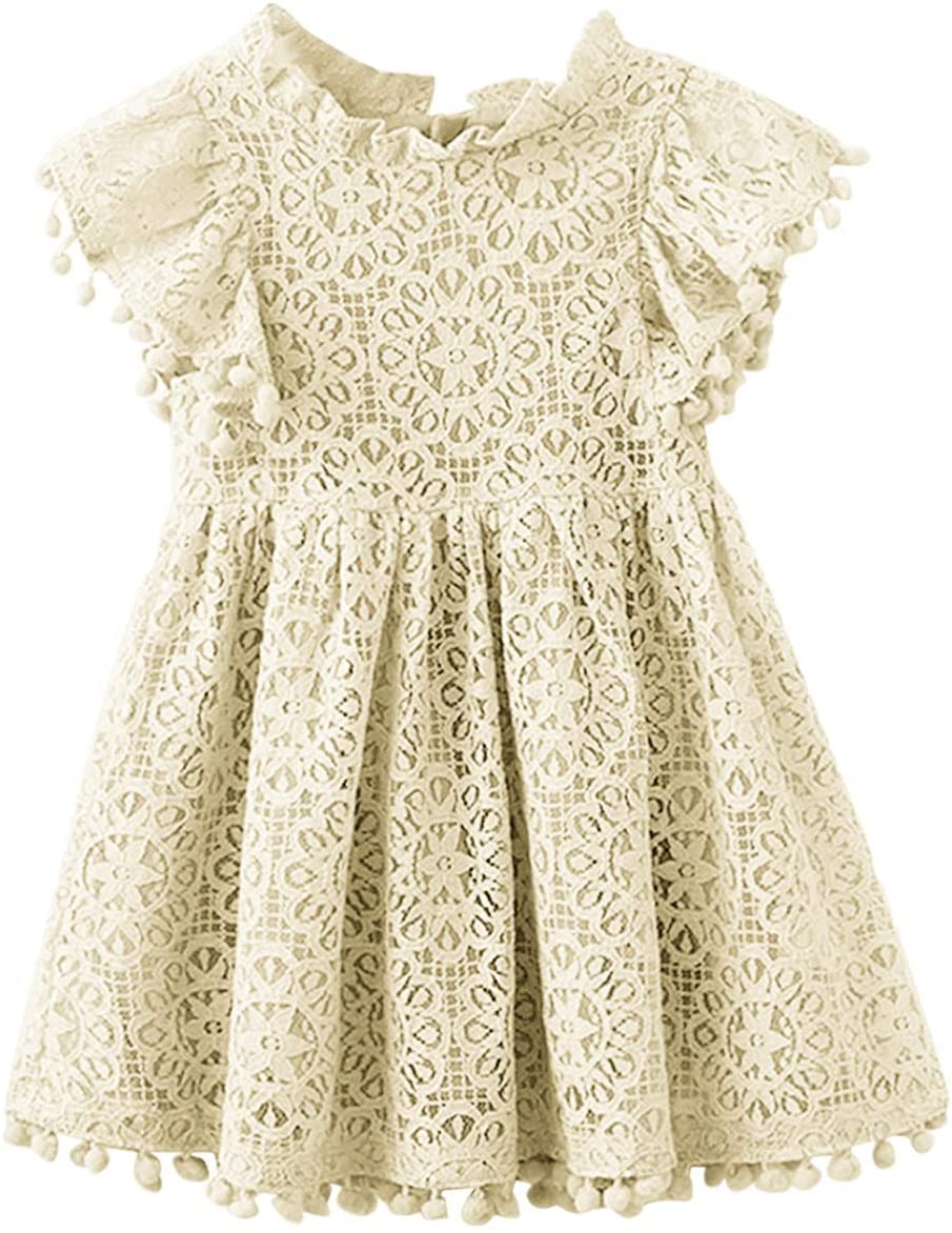 APRIL GIRL Vestido de Flores para niñas, Vestido de Encaje 3/4 Manga Vestido