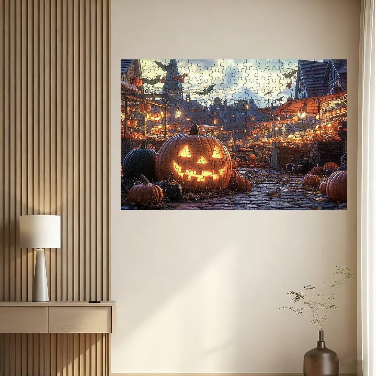 Puzzle 1000 elementów na Halloween, 1000 elementów, puzzle z dynią, z ekskluzywnym pudełkiem do pakowania, imponujące klasyczne puzzle dla dorosłych, drewniane puzzle do dekoracji salonu, prezenty dla