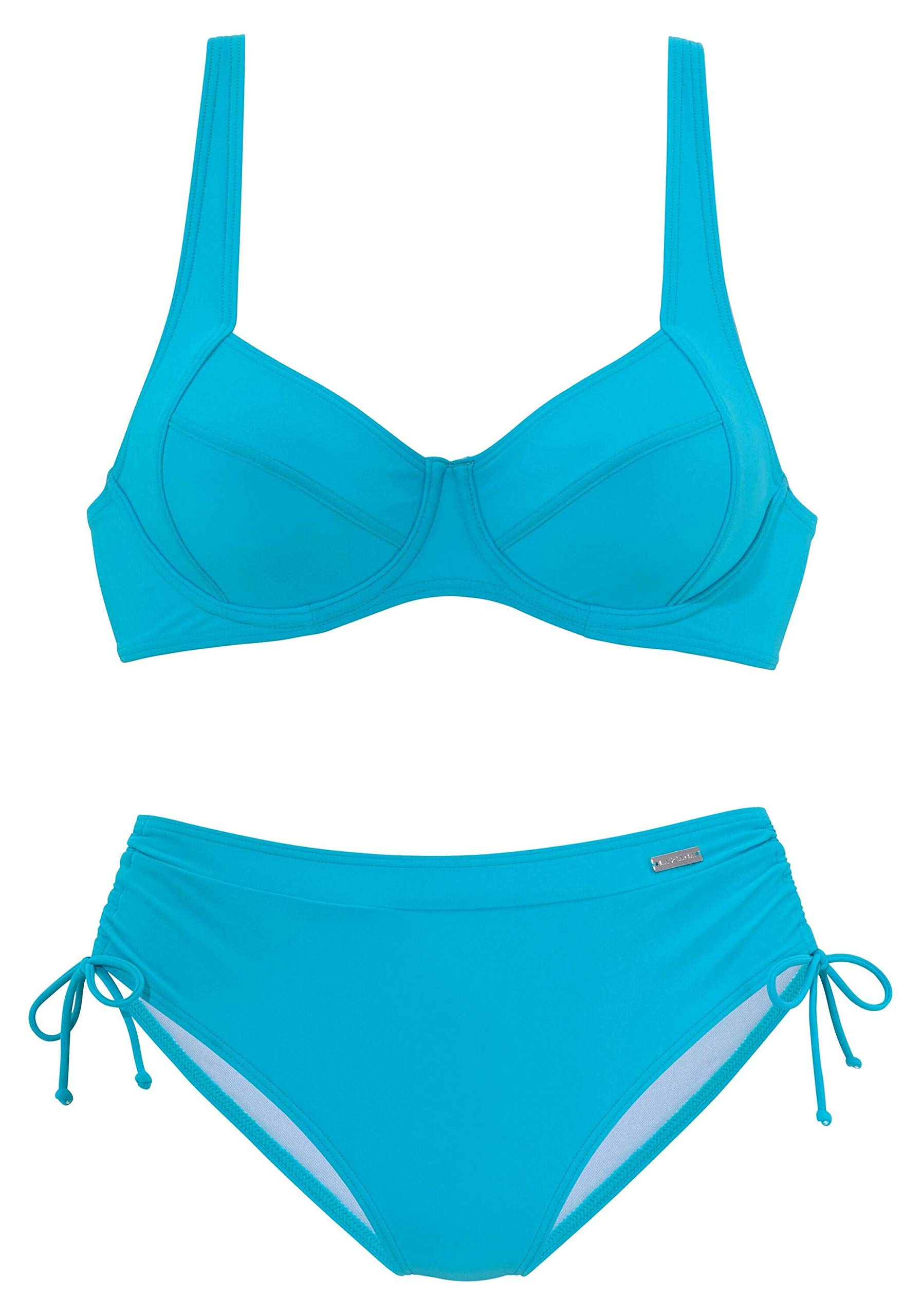 Lascana Damen Bügel-Bikini in modischen Farben, mit verstellbaren Trägern, etwas höher geschnittene Hose, seitlich zum Raffen