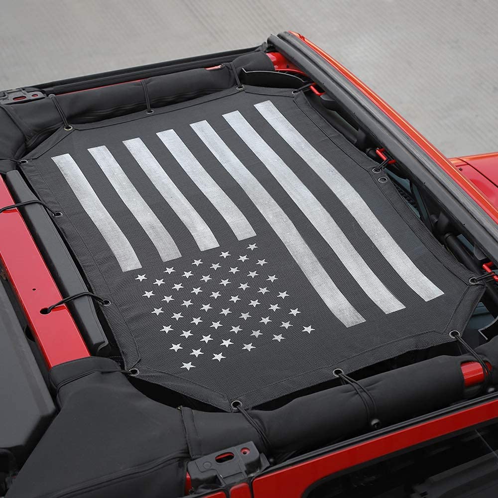 jeep wrangler markise CKPEOR Mesh Strapazierfähiges Polyester-Oberteil bietet UV-Schutz für JK und Unlimited 2007-2018,American Flag Auto & Motorrad E-Kompakträder size:56cm(175cm-180cm) KTM E-Bike Trekking online