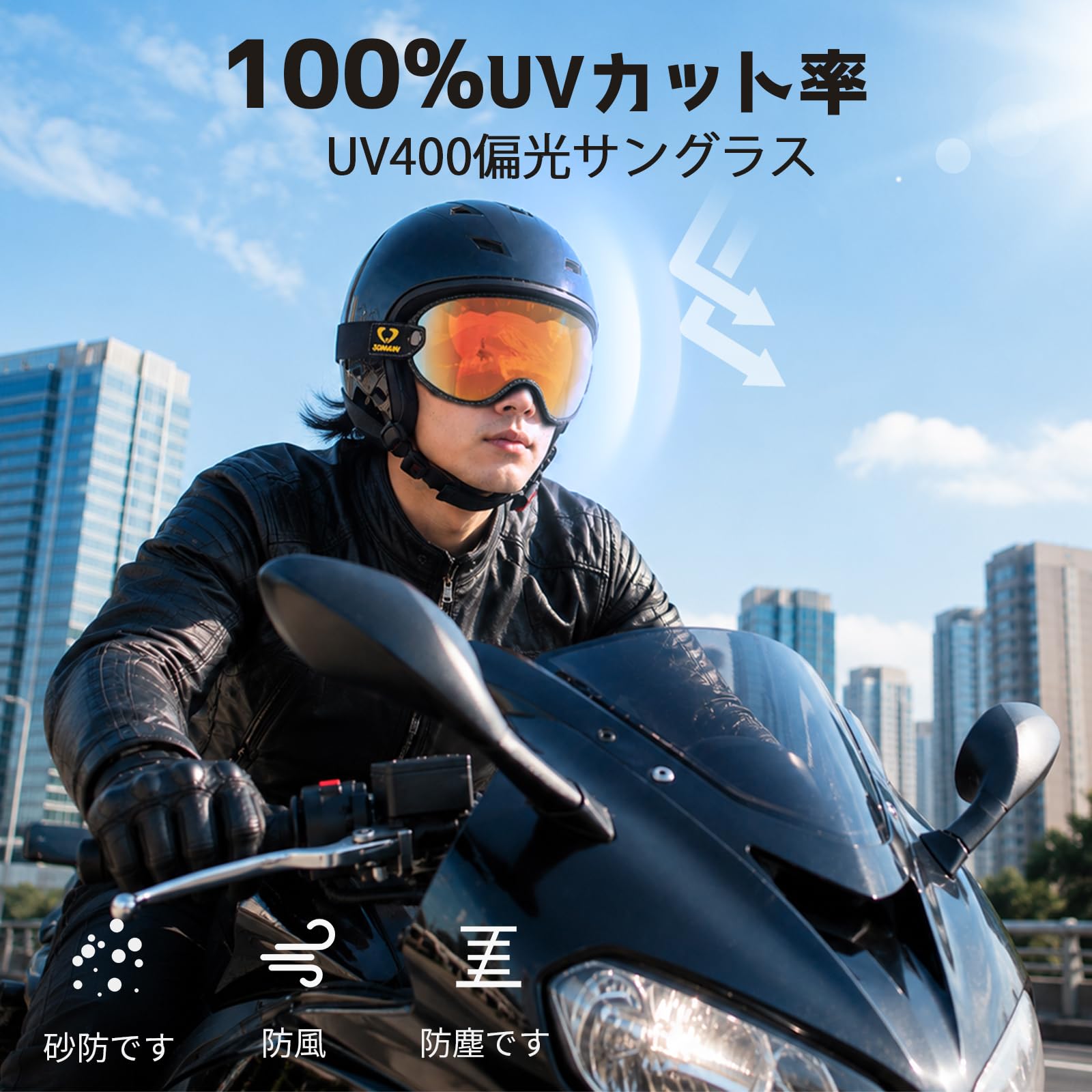 Amazon | [吉祥の家] バイクゴーグル ジェット・3/4ヘルメット用 ゴム