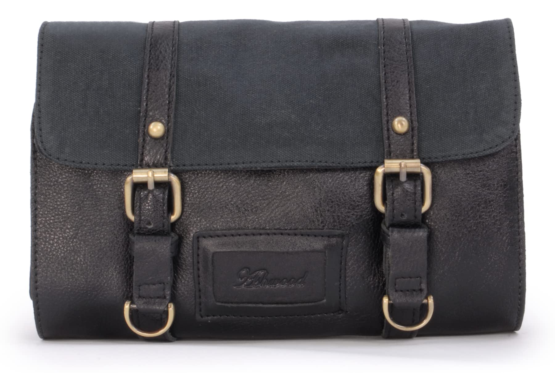 Ashwood - Beauty case da viaggio da uomo - Pelle e tela - Borsa da bagno media - Borsa da doccia sospesa - HAMMERSMITH 7010