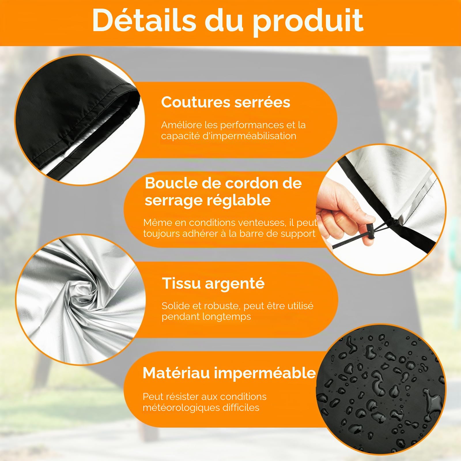 Housse de balancelle 3 places - 216 x 140 x 170 cm - Avec sac de rangement - En tissu Oxford 210D - Imperméable - Résistante à la neige, au soleil et au vent