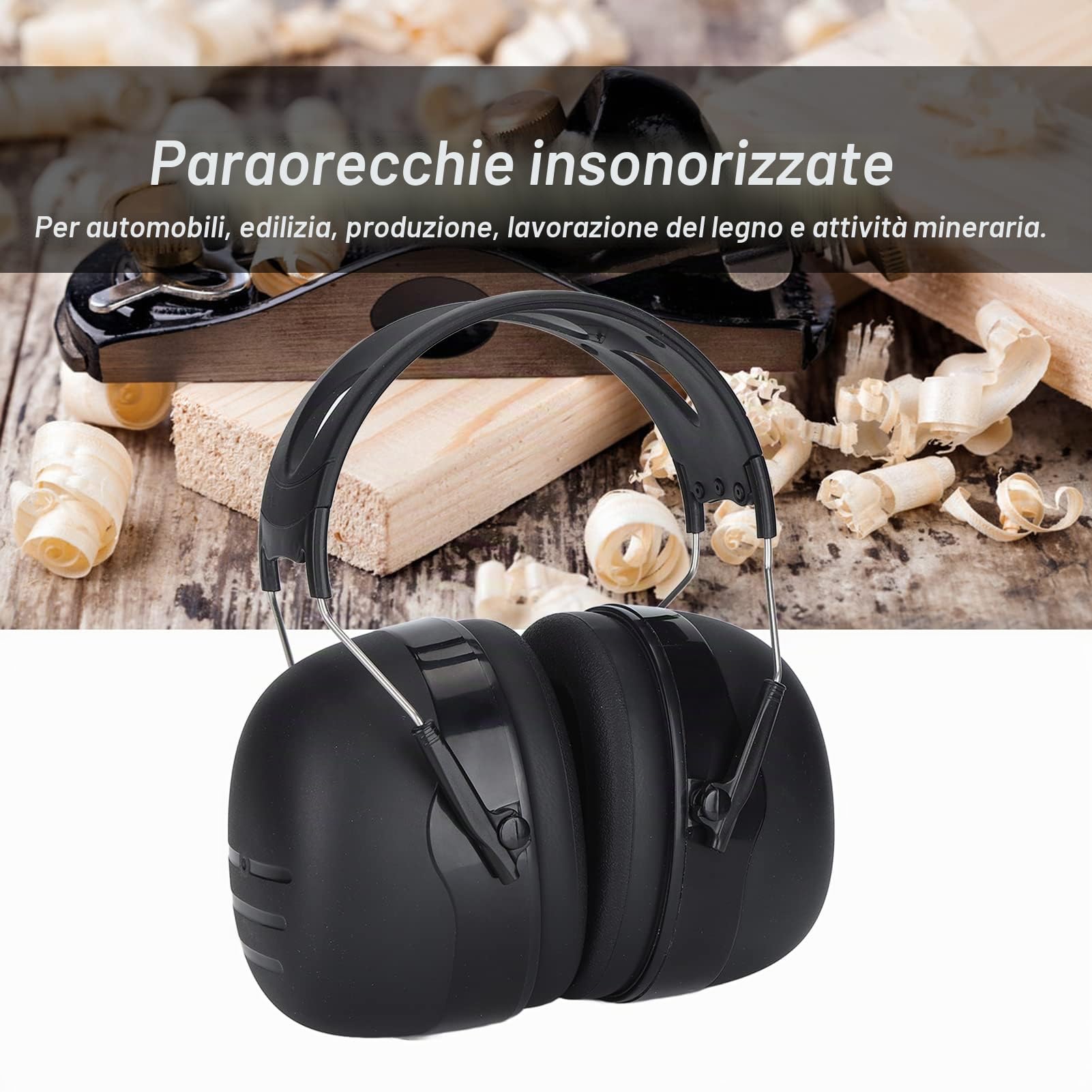 Cuffie Antirumore, Protezione Udito NRR 37 dB per Lavori Edili Falciatura Lavorazione Legno, Cuffie Insonorizzate per Uomini e Donne
