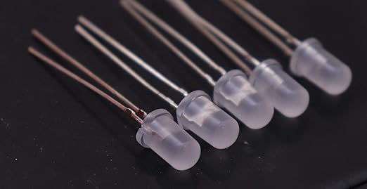 Electronic Spices white LED 5mm, Light Emitting Diode (white in white) basic Pack of 50