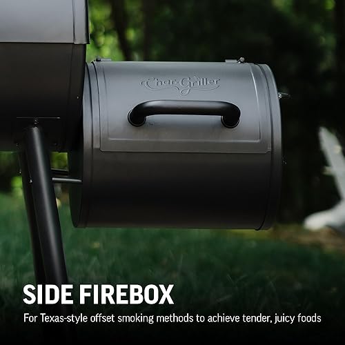 Miniatura 4 de Char-Griller Smokin' Pro - Parrilla de carbón para ahumar, color negro