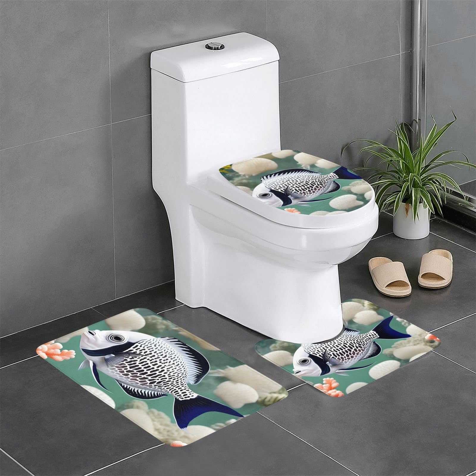 Tapis de salle de bain absorbant et antidérapant lot de 3 yefan