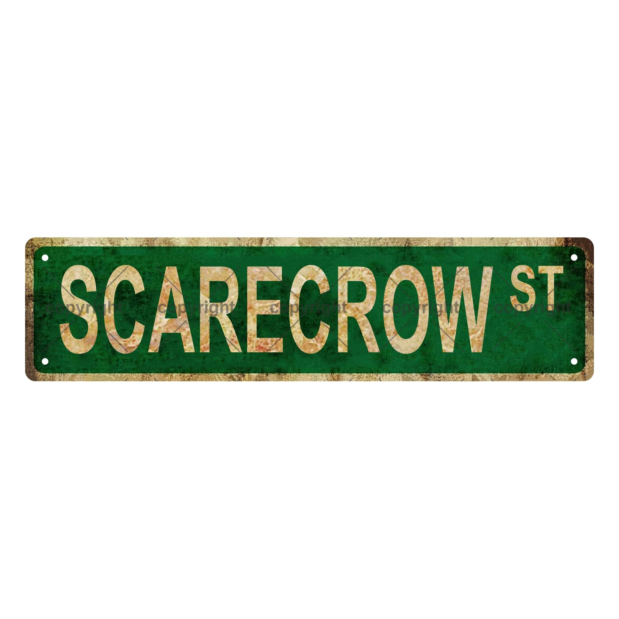 Scarecrow St People Metal Tin Street Sign Bar Cafe Garage Cave Home Room Wall Bathroom Farmhouse Garden Porch Patio Decor,4x16 Inch