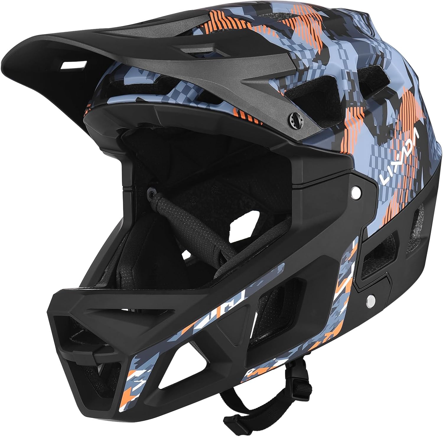 Adult Bike Helmet, Full Face Mountain Bike Helmet Adjustable Lightweight Bike Helmets with Detachable Visor & Chin Guard, Comfort Cycling Helmets for Men Women