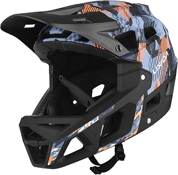 Adult Bike Helmet, Full Face Mountain Bike Helmet Adjustable Lightweight Bike Helmets with Detachable Visor & Chin Guard, Comfort Cycling Helmets for Men Women
