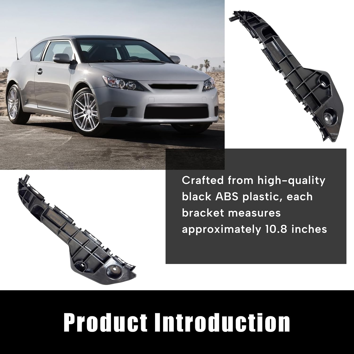 2Pcs Front Bumper Side Brackets Set Fit for Scion tC 2011 2012 2013 2014 2015 2016 Driver and Passenger Side Replace 52116-21030 52115-21030 Right & Left Black