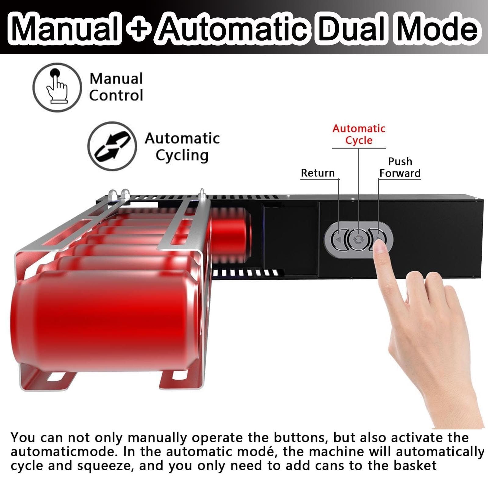 Trituradora EléCtrica De Latas, Trituradoras De Latas AutomáTicas, Trituradora De Latas De Aluminio EléCtrica De 8/12/16 Oz, Compactador De Basura Para Latas, Puede Llenar 8 Latas A Vez, ,Black