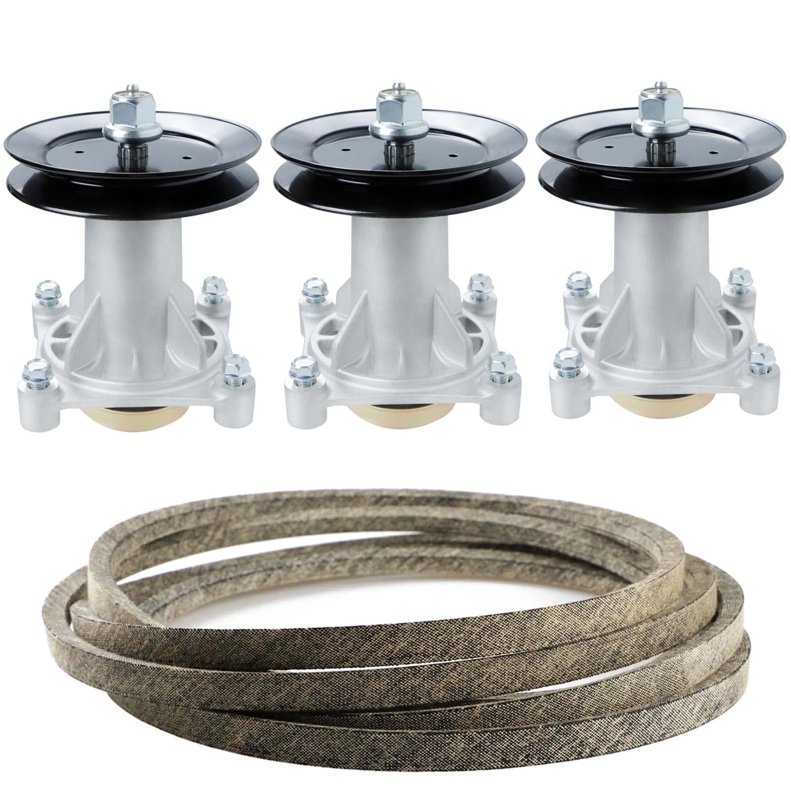 3Pcs Spindle Assembly Replaces for 187292 192870 532187292 532192870 with 3 Pulley Compatible with 129861 153535 173436 1 belt Fits for many 54" Deck Mowers