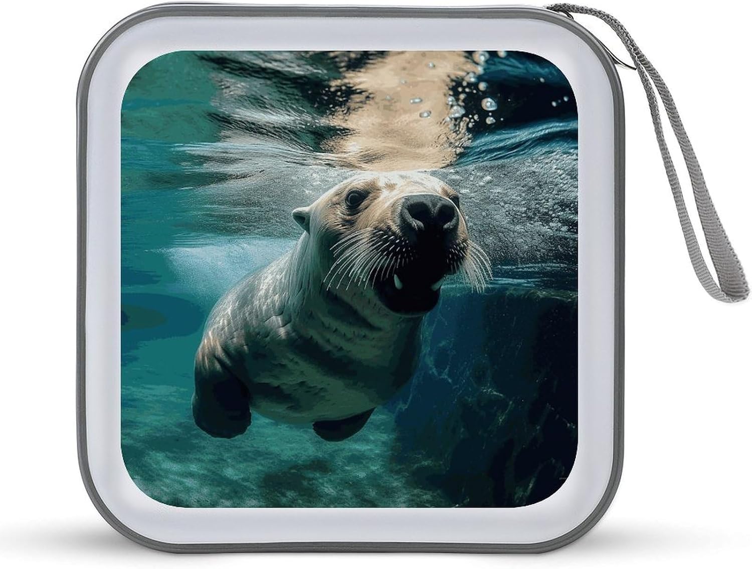 Funny Sea Lion CD Case,40 Capacity CD/DVD Box Hard Plastic Disc Cases Storage Binder for Home Office Travel Video Games Disc Storage Organizer DVD Portable for Car