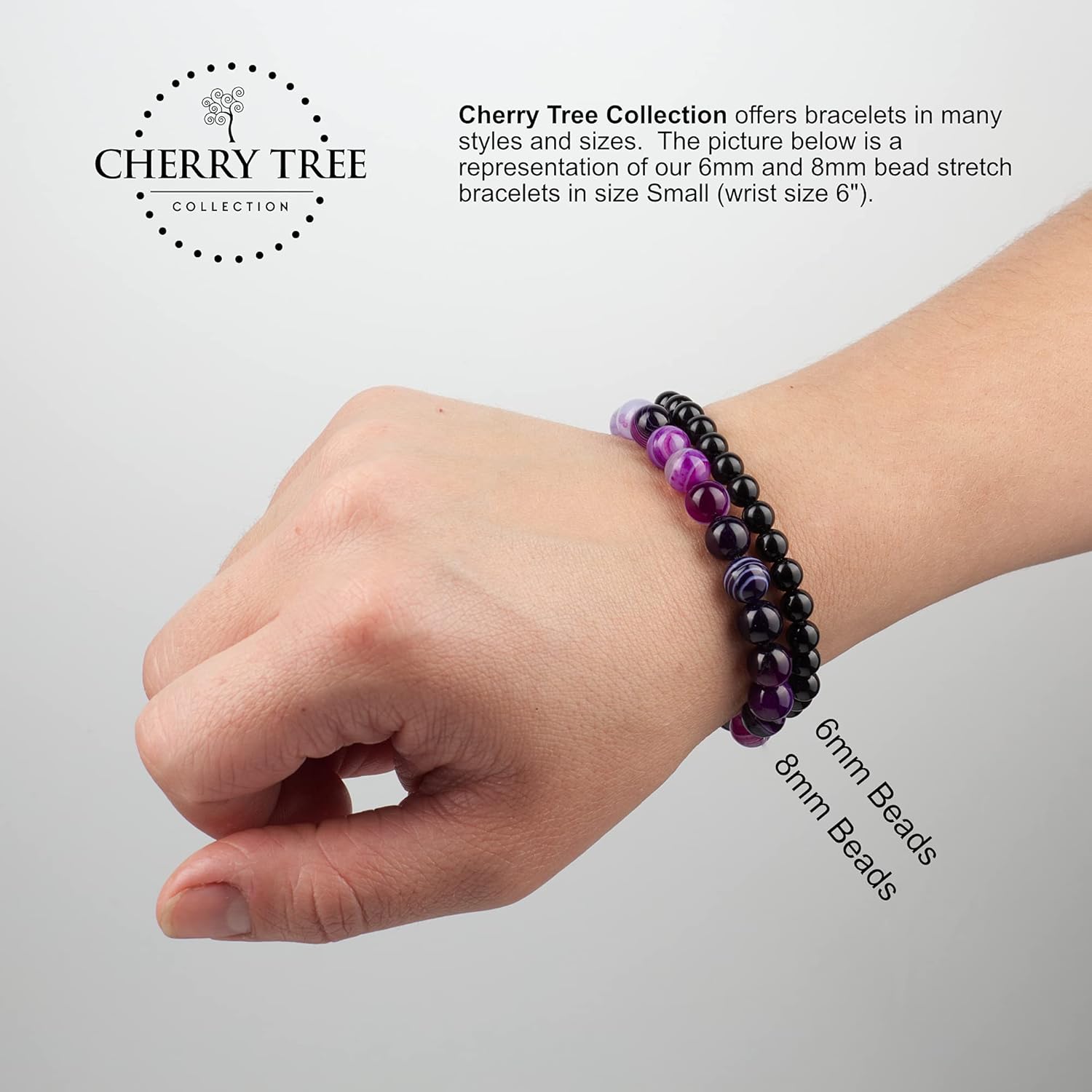 Buy Cherry Tree Collection Small Medium Large Sizes Gemstone Beaded Stretch Bracelet 6mm Round Beads Online In Usa B07rdmbnmm