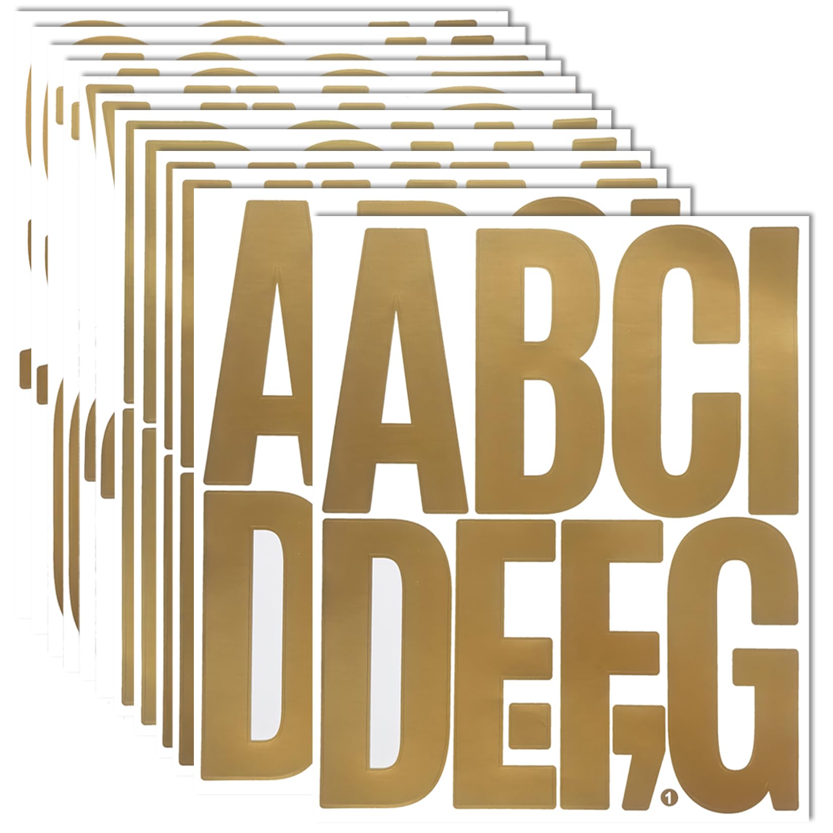 5 Inch Gold Letter Stickers, 122 Pcs Self Adhesive Alphabet Numbers Sticker