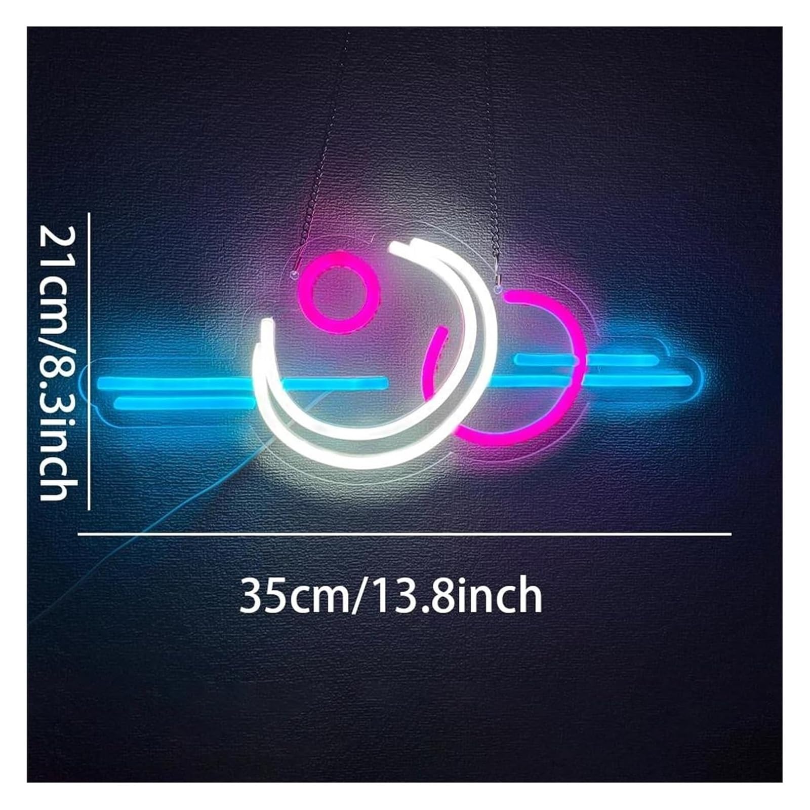 Lampada decorativa al neon rilassante per luce lunare, alimentatore per notturna 21 cm x 35