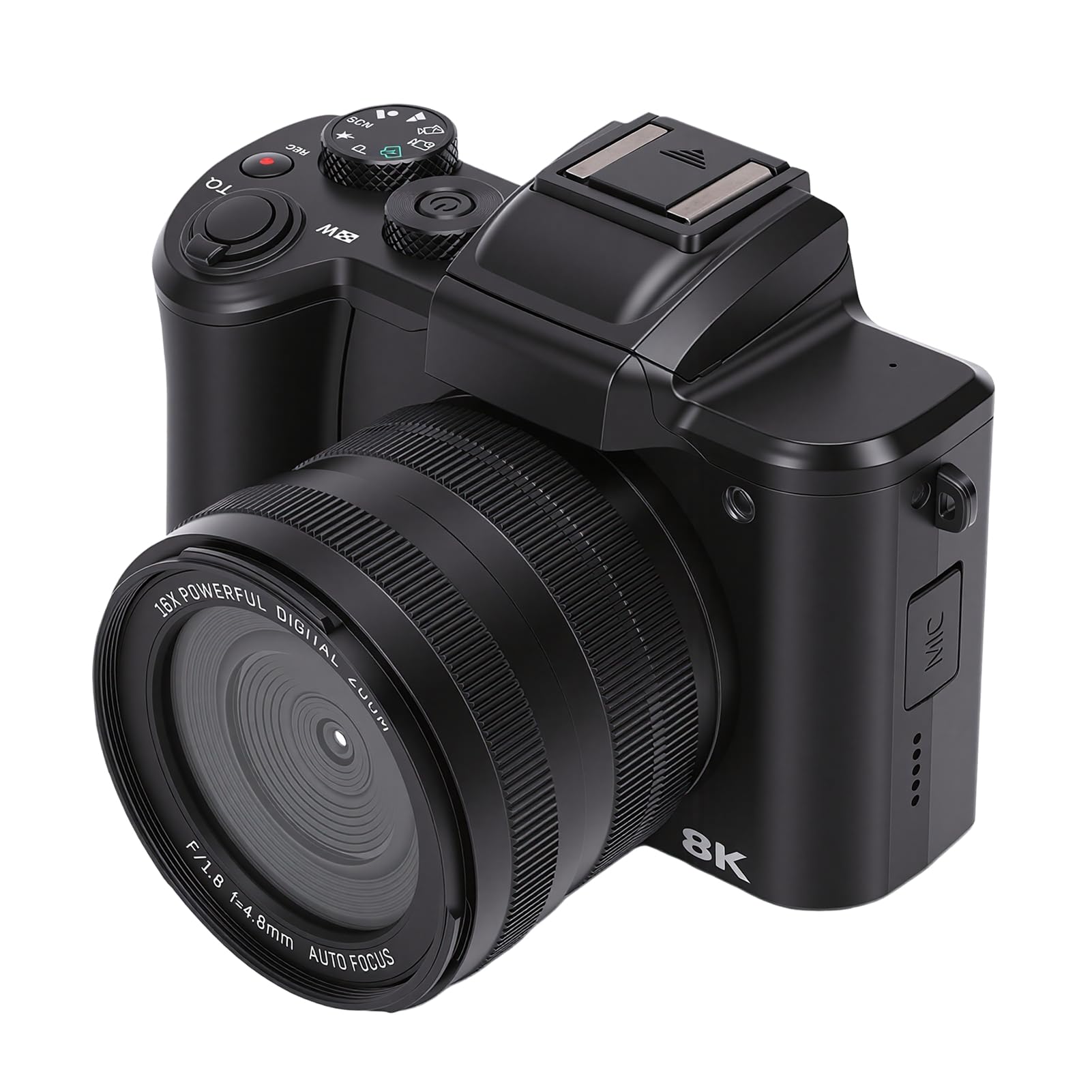 KIMISS Cámara Digital 8K, 88MP 16X Zoom WiFi Pantalla Táctil Cámara Vlog con Enfoque Automático y Estabilización de 6 Ejes Dial Giratorio 360, para Compartir en Redes Sociales