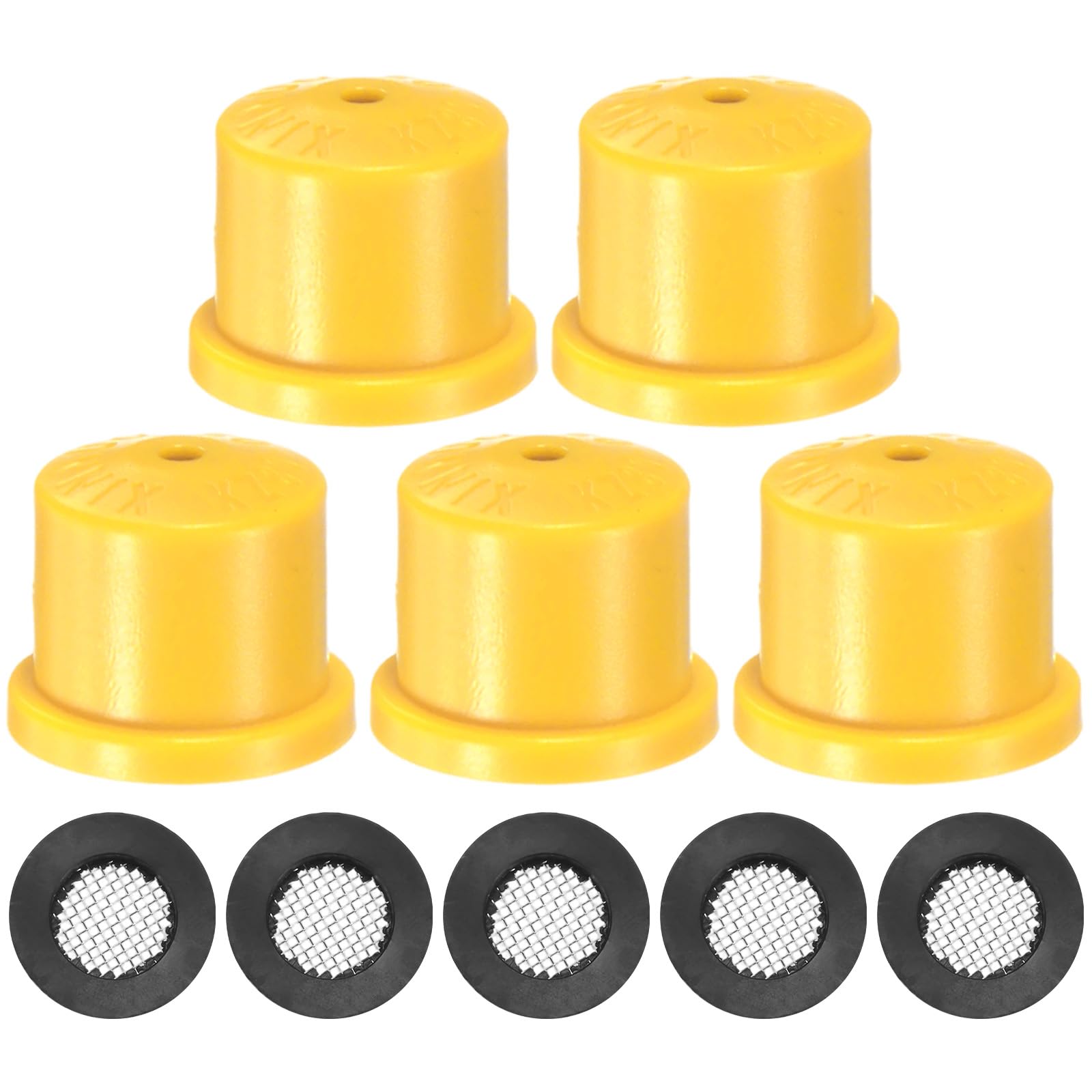 M METERXITY 1-Set 1.7mm 0.02lb Pore Spray Nozzle Tip Set, Plastic Sprayer Replacement Parts with Washer for Knapsack Sprayer/Greenhouse and Garden Spray Tank [Yellow]