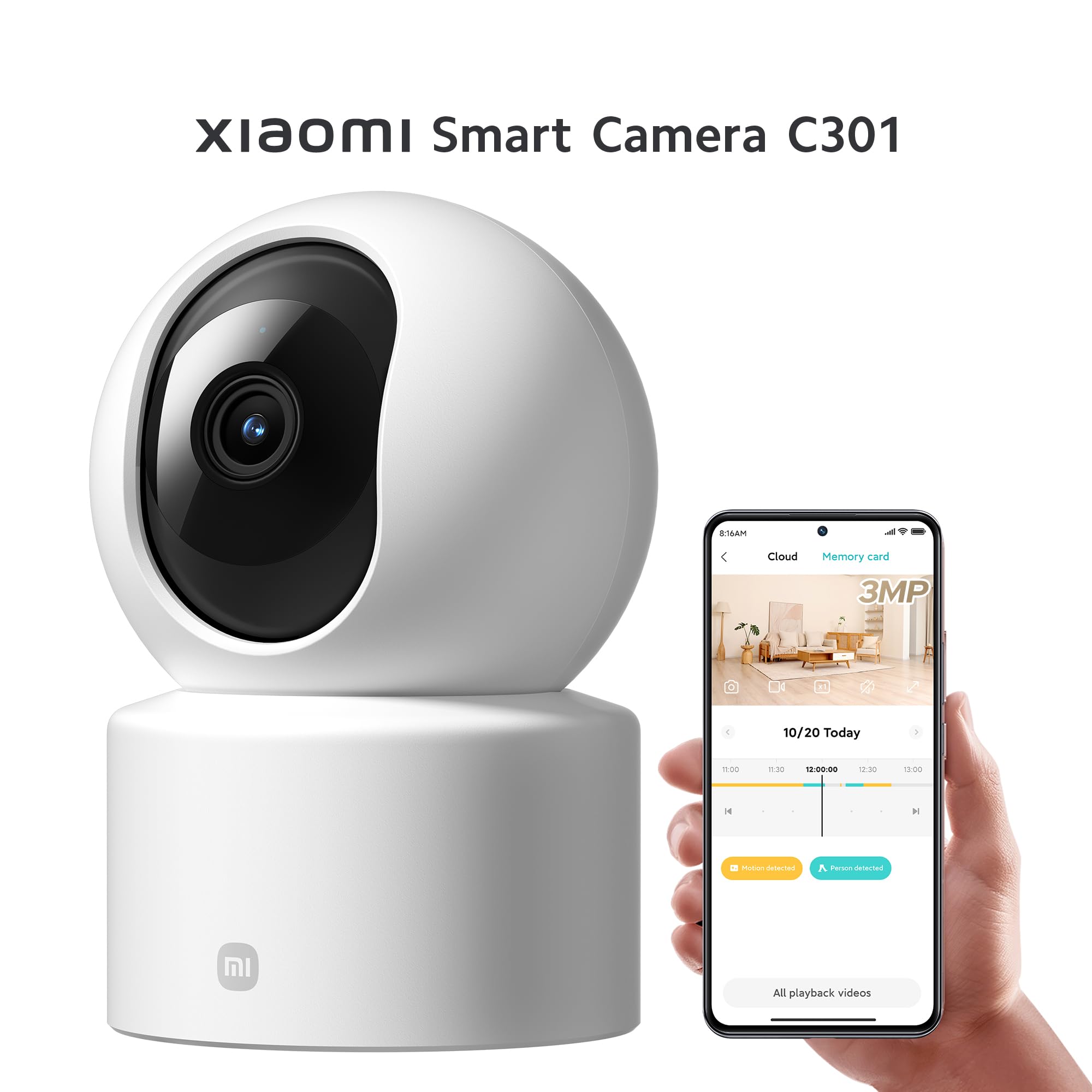 Xiaomi Smart Camera C301 2K 360 Derece Gece Görüşlü IP Wi-Fi Güvenlik Kamerası (Xiaomi Türkiye Garantili)