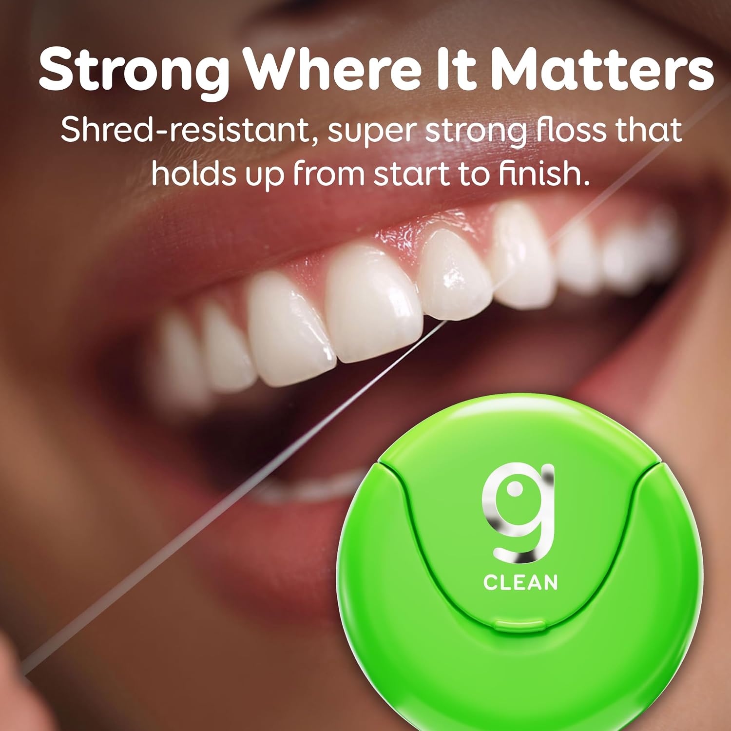 GRIN Clean Dental Floss – 43.7 Yards | Super Strong Floss | Minty | Shred-Resistant | Compact Dispenser Made with Recycled Plastic (Pack of 2) image 4
