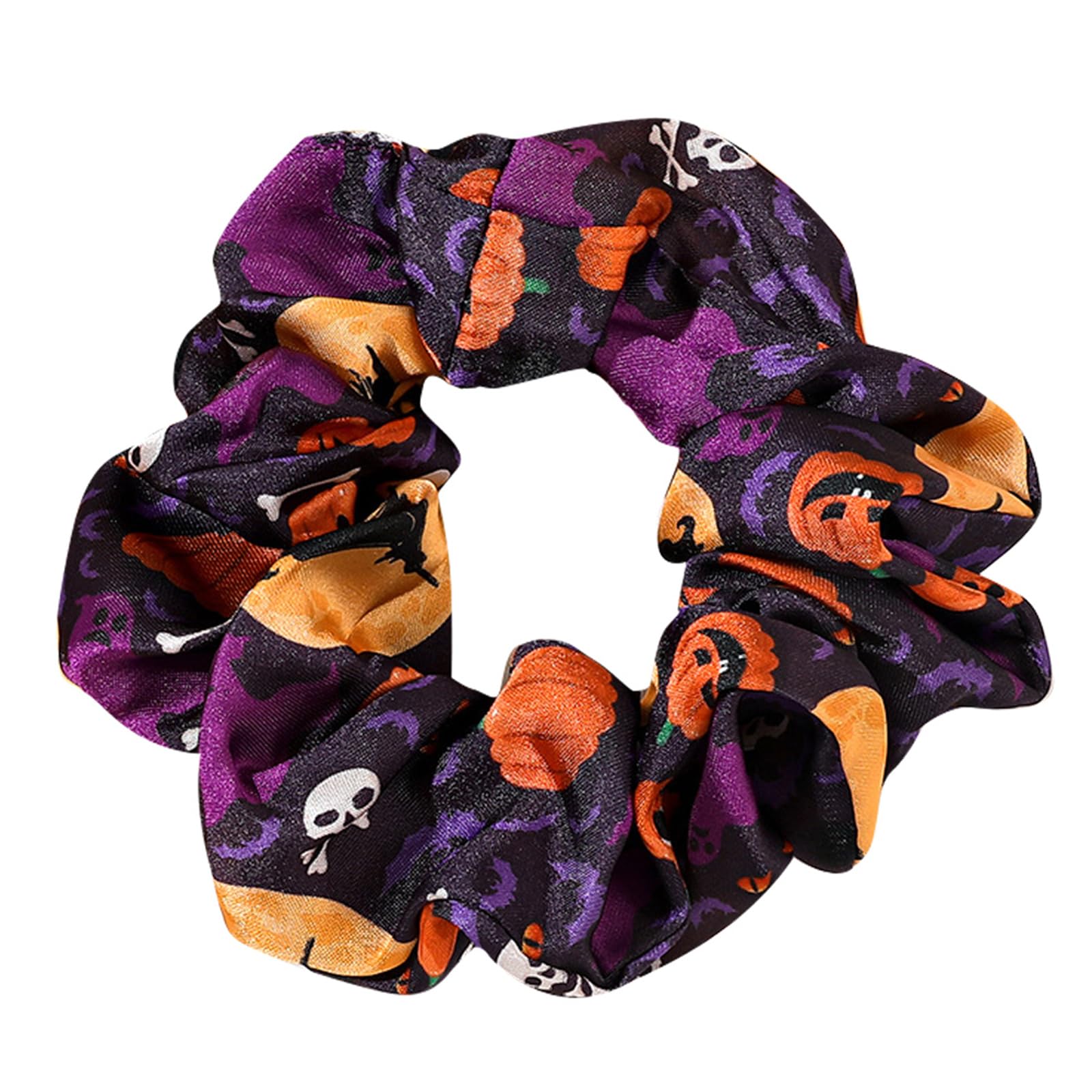 Yeselino Colorful Halloween Scrunchies - Pumpkin Hair Scrunchies & Ties - Elastic Satins - Soft & Fashionable - Unique Accessory