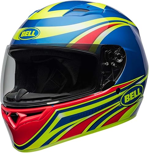 Vista 78 de Bell Qualifier - Casco integral para motocicleta Ascent Negro Mate/Azul/Blanco
