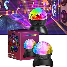 Rechargeable Disco Ball,Disco Ball Light for Party,Party Lights Dj Disco Lights LED Stage Strobe Lights Projector Supports Bluetooth/U Disk/TF,Large Capacity Multi Lighting Mode for Party Bar Black