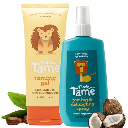 T is for Tame - Gel de peinado para niños y paquete de niebla para el cabello, gel y niebla totalmente natural sin alcohol para niños y niños