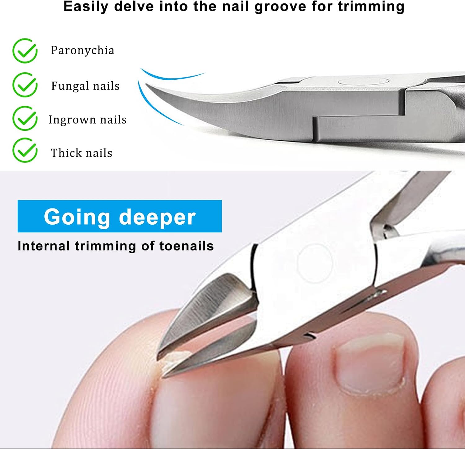 2pcs Heavy-Duty toenail Clippers,Professional Thick and Ingrown Nail Trimmer, Suitable for Seniors and Adults, Podiatrist-Recommended Toe Trimming Nail Clippers Pedicure