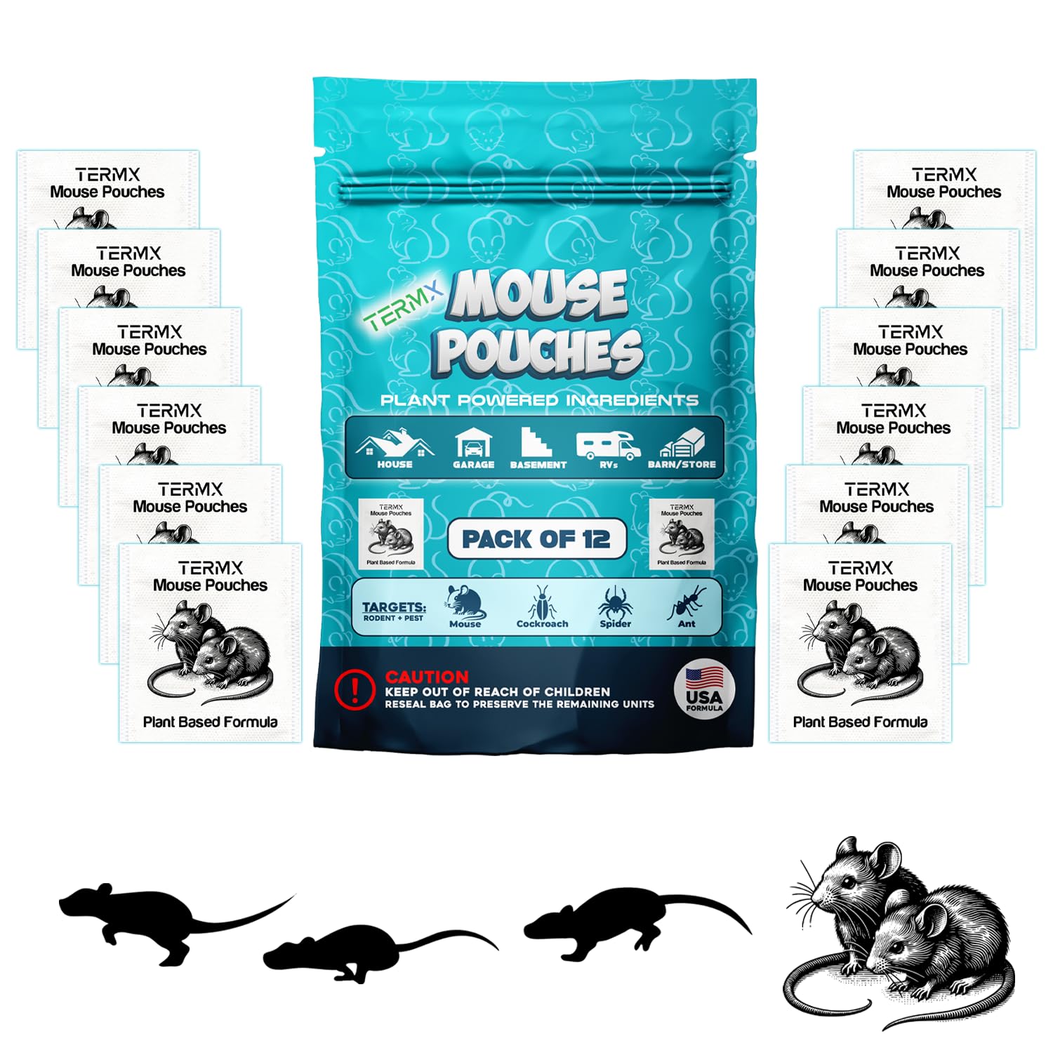 12Pack Botanical Rodent Repellent Pouches Natural Mouse Repellent Pouches