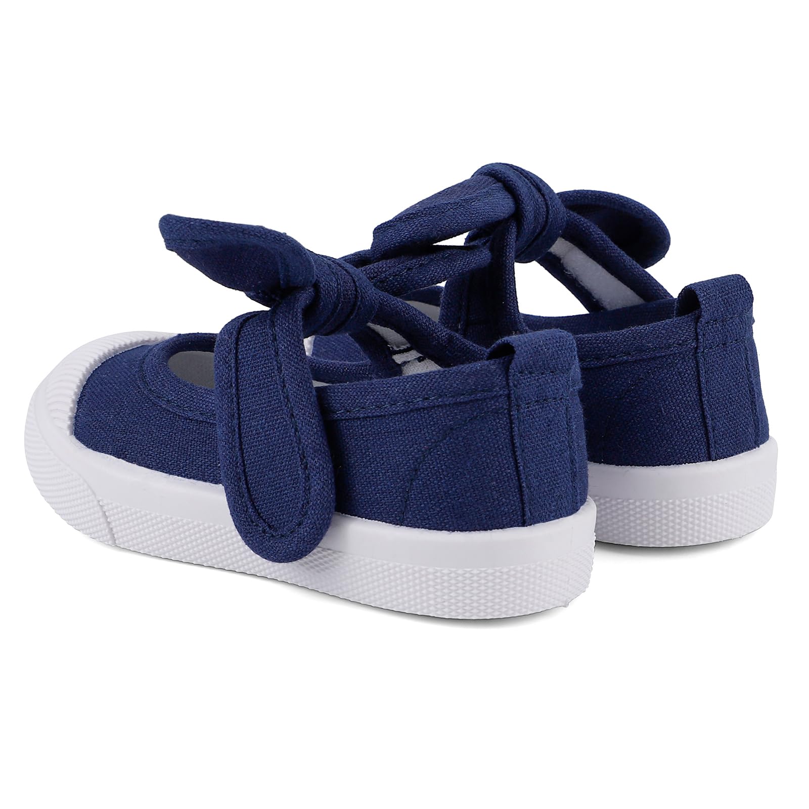 LACOFIA Chaussures Mary Jane Classiques Bowknot en Toile pour Fille Chaussures d'école pour Enfants