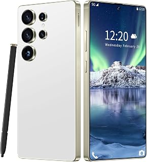 Huness I25 Ultra Unlocked Cell Phone,Built in Pen,16+1TB Unlocked Phone, Android 14 Battery 7000mAh 6.99" HD Screen Smartphone, 5G/Face ID/Fingerprint Lock/Dual SIM/GPS (White, 16+1TB)
