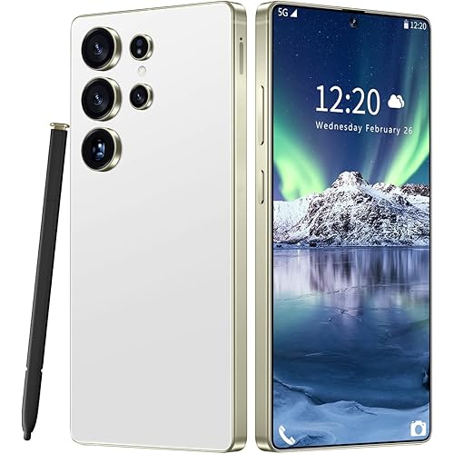 Huness I25 Ultra Unlocked Cell Phone,Built in Pen,16+1TB Unlocked Phone, Android 14 Battery 7000mAh 6.99" HD Screen Smartphone, 5G/Face ID/Fingerprint Lock/Dual SIM/GPS (White, 16+1TB)