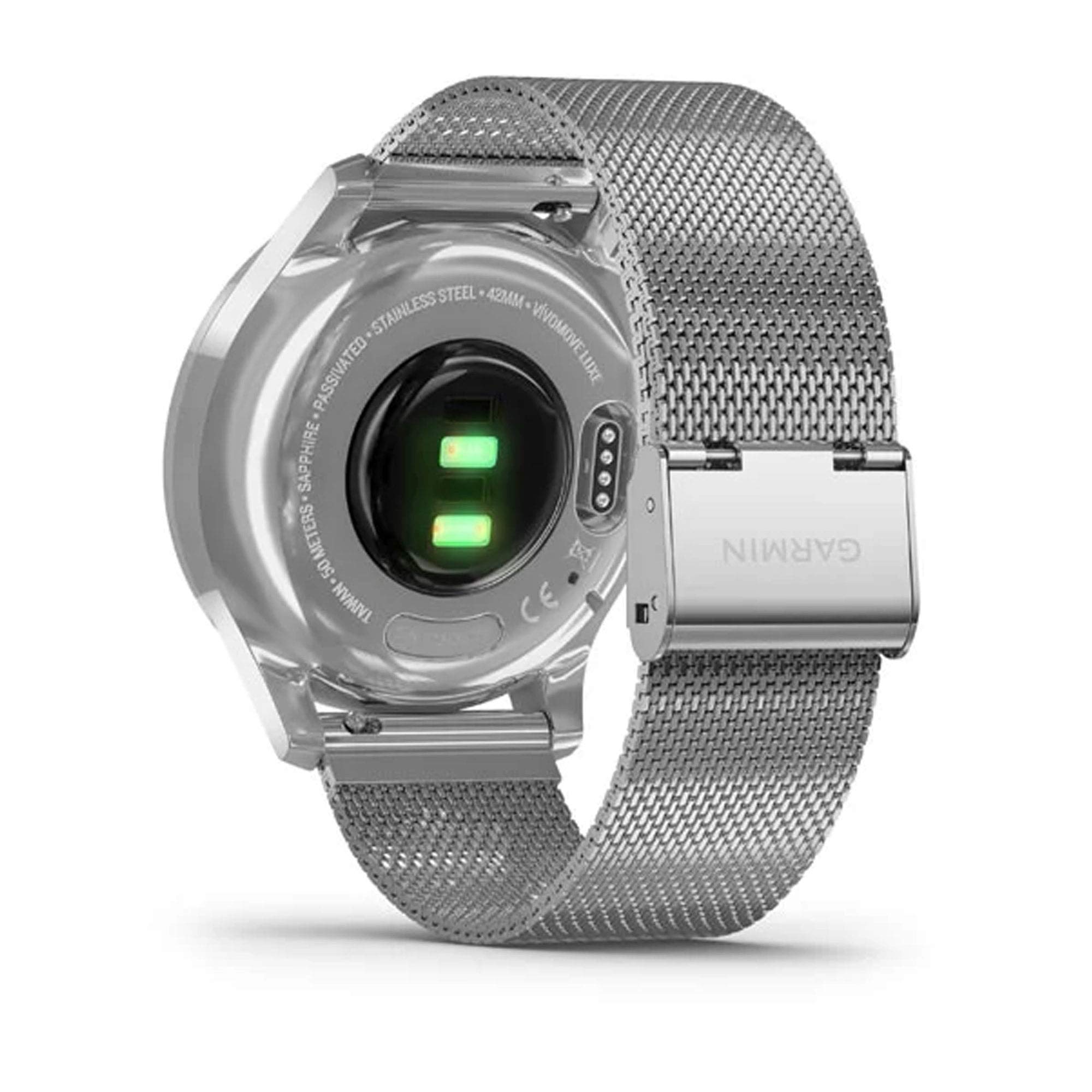 時計 GARMIN Vivomove Luxe Sliver Milanese Garmin vivomove Luxe, Hybrid Smartwatch with Real Watch