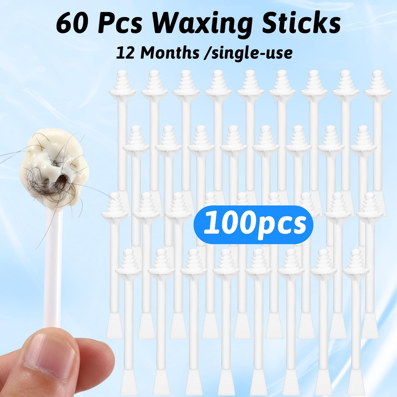 100 sztuk pałeczek do wosku do nosa, aplikatory do włosów w nosie, podwójne zastosowanie, wosk do nosa, pałeczki z tworzywa sztucznego, aplikatory do czyszczenia nozdrzy dla mężczyzn i kobiet